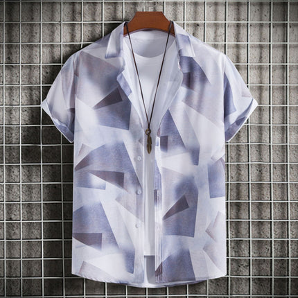 AliExpress 2025 summer new foreign trade Korean fashion slim men's short sleeve floral short sleeve shirt men's wholesale