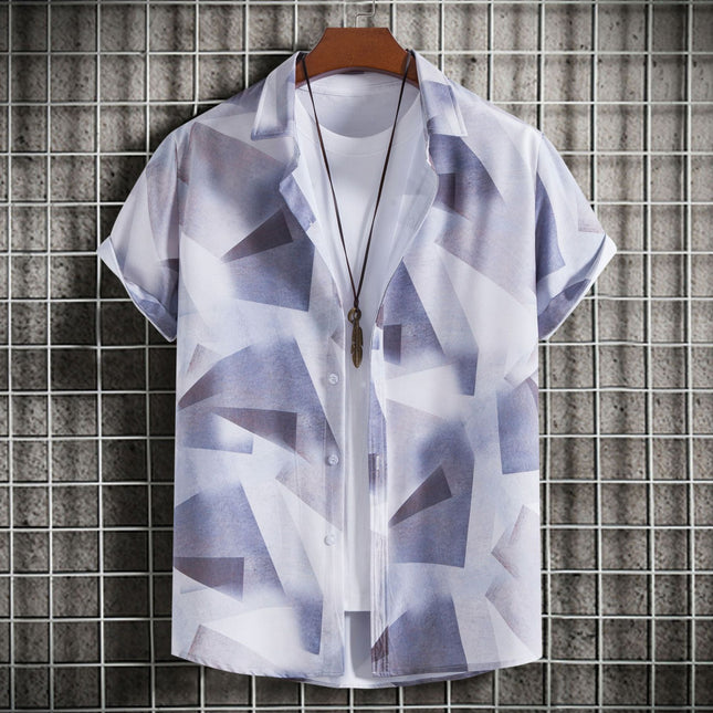 AliExpress 2025 summer new foreign trade Korean fashion slim men's short sleeve floral short sleeve shirt men's wholesale