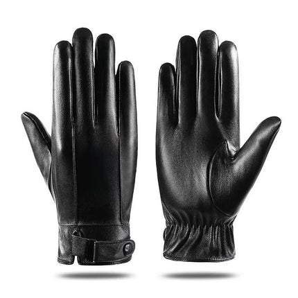 New Pu Gloves for Men and Women, Autumn and Winter Cycling, Business Casual, Touch Screen, Washable Leather Pu Touch Screen Warm Gloves, Cross-Border
