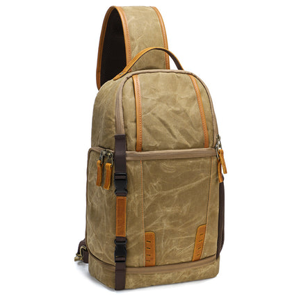 Photography Bag Canvas Wear-Resistant Camera Bag Single Shoulder Crossbody Chest Bag Slr Digital Bag Storage Crossbody Camera Breathable