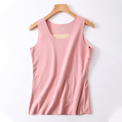Double-sided brushed faux velvet seamless women's fleece-lined thickened patch thermal vest bottoming autumn and winter plus size all-matching
