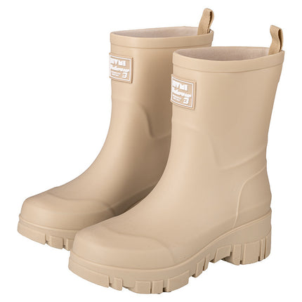 Cross-border Fashion Rain Boots Women's Thick-soled Wear-resistant Non-slip Water Shoes Korean-style Mid-high Camping Rain Boots Waterproof Car Wash Shoes