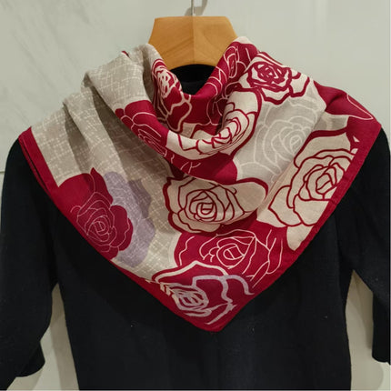 Color Picasso line fashion Joker silk wool autumn and winter scarf scarf shawl 65*65 double-sided printed square scarf