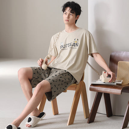 Men Who Love Dogs in Summer Can Wear Pajamas That Girls Like, Comfortable Modal Short-Sleeved Shorts and Home Clothes