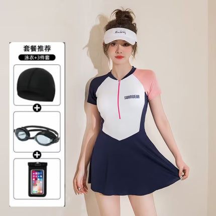 Swimsuit Women's Summer 2024 New Sporty Style Conservative Dress Style Sexy Pure Desire Casual Hot Swimsuit suit