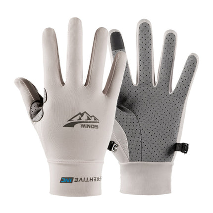 Cycling Sports Gloves for Men and Women, Summer Thin Ice Silk Sun Protection, Uv Protection, Breathable Cycling Touch Screen Full-Finger Gloves