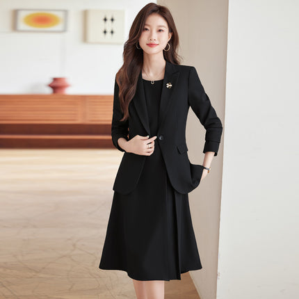 Fashionable and Simple Red Suit Dress Suit for Women 2024 Autumn New Commuter One-Button Slim Suit Trendy