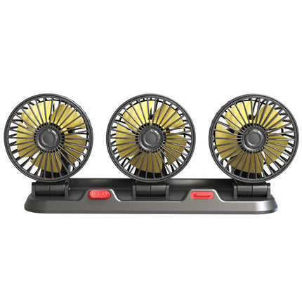 Car Fan 24V Large Truck 12V Car Van Powerful Refrigeration Double-Head USB Universal Car Electric Fan