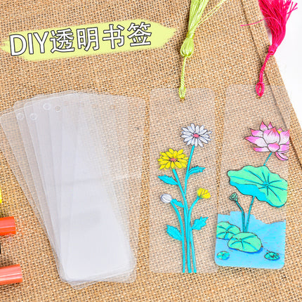 Transparent bookmark blank handmade diy making material bag for primary school children's homemade creative kindergarten gift