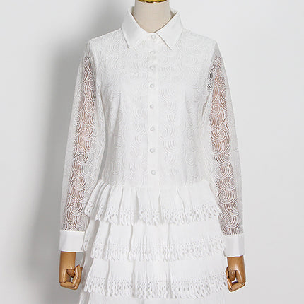 Elegant and Fashionable Commuter Dress for Women 2026 Spring New Lace Design Solid Color Mini Skirt Women's Clothing