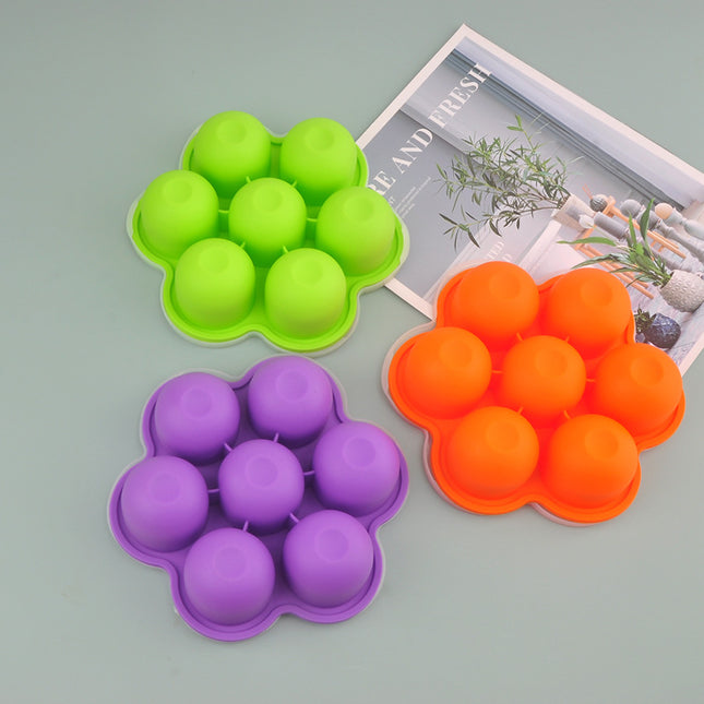 7-hole silicone food supplement box with lid ice cube children's fruit snack food supplement box sealed fresh-keeping box ice hockey mold