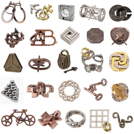 puzzle zinc alloy unlock Kong Ming lock magic alloy educational toys nine-chain intelligence unlock buckle full set