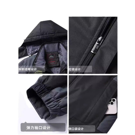 Men's fleece-lined Thickened Winter Men's Warm Cotton-padded Jacket Dad's Winter Coat Windproof Cold-resistant Cotton-padded Jacket for Men