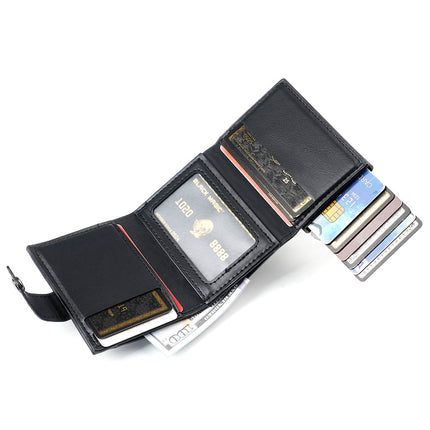 Cross-Border Popular Multi-Card Slot Men's Wallet Automatic Pop-Up Card Holder Unisex Credit Card Holder Card Holder Wholesale Women
