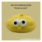 Big eyes beret-yellow / 3-48 months