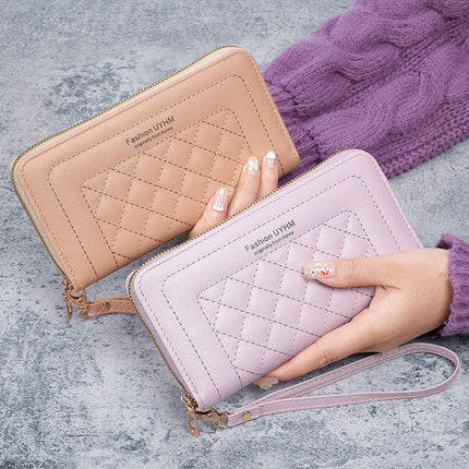2025 New Women's Wallet Long All-match Zipper Clutch Embroidered Fashion Large Capacity Soft Wallet Mobile Phone Bag