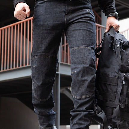 Call Dragon Black Tactical Jeans Men's Stretch Multi-Pocket Straight Coil Pants Urban Commuter Special Training Pants All-Match