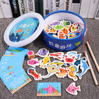 31 fish + 2 fishing rods + dice + 31 cards [barrel]