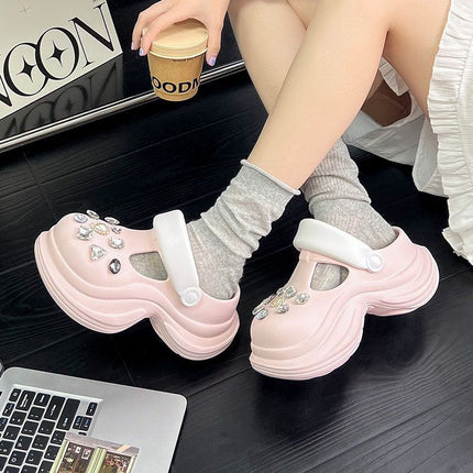 2026 New Hot-Selling Thick-Soled 8cm Clogs, Height-Increasing Outdoor Water Shoes, Suitable for Camping and Shopping, Slip-On Sandals