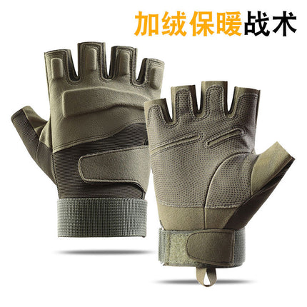 Winter tactical thermal gloves non-slip wear-resistant outdoor riding fleece-lined cold-proof windproof touch screen cross-border A82-RKDM