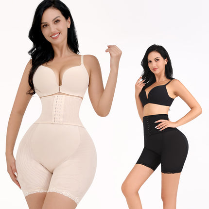 Cross-border Body-shaping Abdominal Pants Buckle-breasted Abdominal Waist Body-fitting Hip-lifting Pants Removable Sponge Pad Fake Ass Fat-bottom Pants