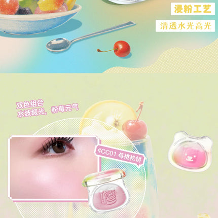 LEEMEMBER Summer Edition Color Lemon Yellow Eye Shadow and Blush Monochrome Pearlescent Fine Play Makeup Cosmetics
