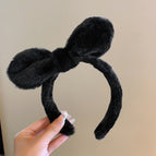 Black plush rabbit ear headband (DN1521)
