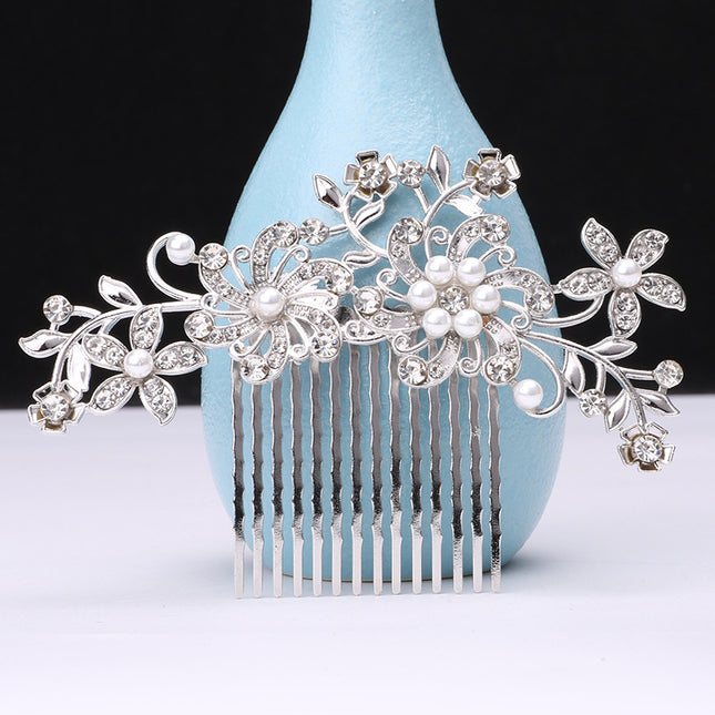 Cross-Border Hot-Selling Bridal Hair Comb Hairpin Hair Accessory for Mothers, Side Rhinestone Hair Comb Hair Accessory for Women
