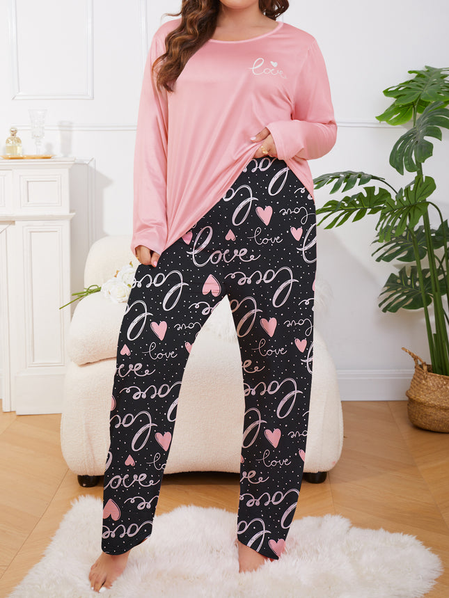 Cross-border foreign trade for pajamas women spring and autumn pink long sleeve trousers thin plus size home clothing suit wholesale