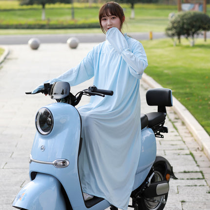 Electric Motorcycle Sunscreen Clothing Women's Spring and Summer Long Battery Car Outdoor Cycling Sunshade Outdoor Travel Sunscreen Clothing
