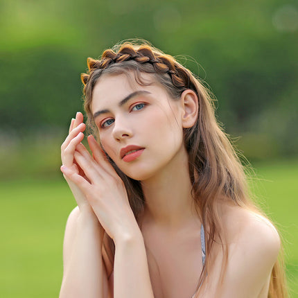 Hair Accessory Fishbone Braid Headband Wig Braided Hair Flower Style Twist Braid Hairband Hair Accessory Hair Tie Handmade