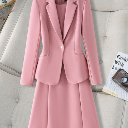 2025 Autumn and Winter Export Professional Suit Suit Two-Piece Vest Dress Work Clothes Professional Skirt 8515