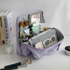 Upgraded stand-up cosmetic bag-purple / Logo random