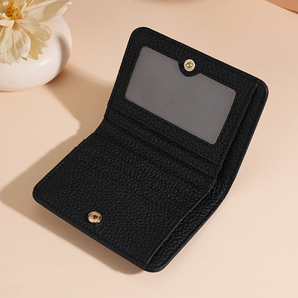 Cross-border Mini Cowhide Women's Wallet RFID Ultra-thin Short Genuine Leather Anti-magnetic Card Holder Women's Simple Sweet Small Wallet
