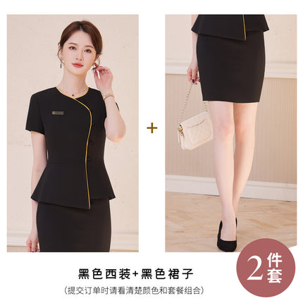 Hotel front desk work clothes fashion suit professional women's clothing jewelry store sales uniform two-piece beauty salon tooling