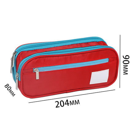 Large-Capacity Stationery Box, Double-Layer Multi-Functional Student Simple Pencil Case, Japanese and Korean Version, Portable Pencil Case for Primary and Secondary School Students