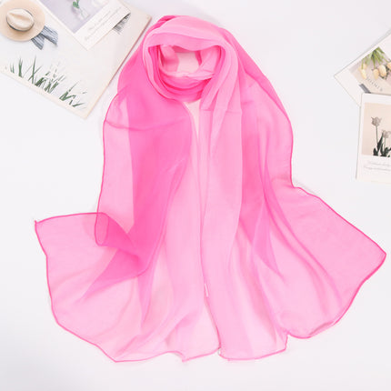 Summer Thin Silk Scarf Soft Breathable Small Qiao Qi Scarf Rainbow Gradient Color Scarf Women's Sunscreen Shawl Etiquette Silk Scarf