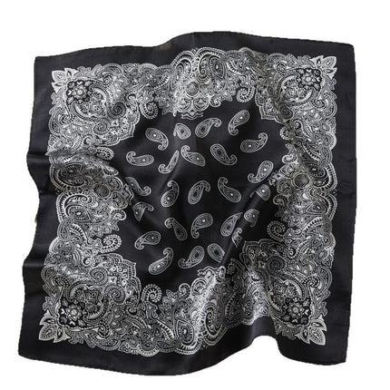 100% Silk Scarf Spring New Black Silkworm Silk 53cm Small Square Scarf Advanced Sense White Scarf