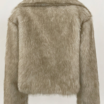 Cross-Border European and American Style Winter Suit Collar Imitation Fur Short Fashion Imitation Fox Fur Coat for Women Simple and Environmentally Friendly