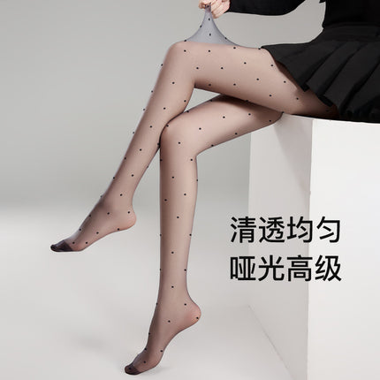 Polo Dot Silk Stockings Women's Ultra-thin Summer Anti-hook Silk Durable Jk Black Silk Pure Naked Slim Tall Pantyhose
