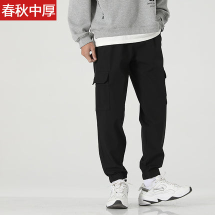 Spring and Summer Thin Multi-pocket Pants Men's Loose plus size Stretch Straight Casual Pants Men's Fashionable Breathable Work Pants