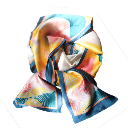 Spring and Summer New Double-layer New Silk Satin Neck Protection Scarf Women's Autumn and Winter Matching Shirt Elegant All-match Scarf