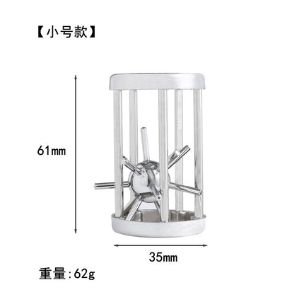[Small size] zinc alloy unlock Kong Ming lock magic alloy educational toys nine-chain intelligence unlock ring buckle