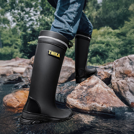 Men's High-Top Outdoor Functional Rain Boots 39 Extra High Non-Slip Fishing Wading Boots Long Rubber Shoes Labor Protection Men's Shoes
