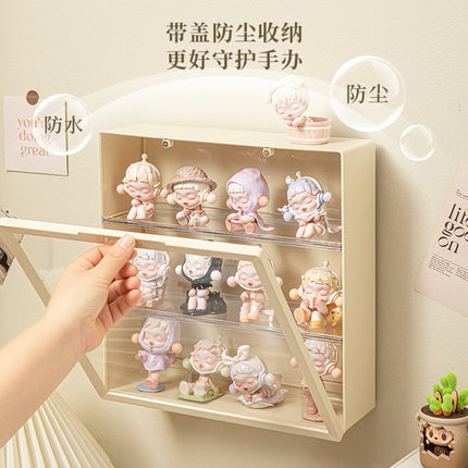 Labubu Display Box Wall Hanging Labubu Vinyl Doll Storage Box Cotton Doll Plush Toy Transparent Doll Cabinet