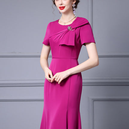 Zhili Formal Occasion Banquet Dress with Bow Decoration, High-Waisted Mermaid Gown, Summer 2026