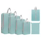 Blue six-piece set [drawstring pocket + shoe bag + extra large + large + medium + small]