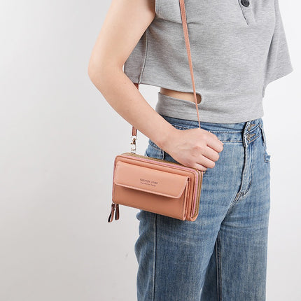 2025 Women's Long Wallet Korean Style Double Zipper Large Capacity Crossbody Bag Women's Fashion Versatile Mobile Phone Bag Women's Wholesale
