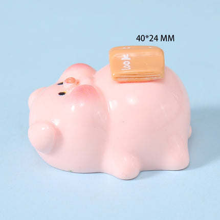 Resin stereo cartoon pig diy jewelry accessories car micro landscape ornaments keychain blind bag handmade materials