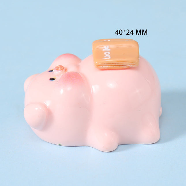 Resin stereo cartoon pig diy jewelry accessories car micro landscape ornaments keychain blind bag handmade materials
